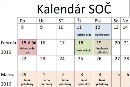 Kalendár SOČ